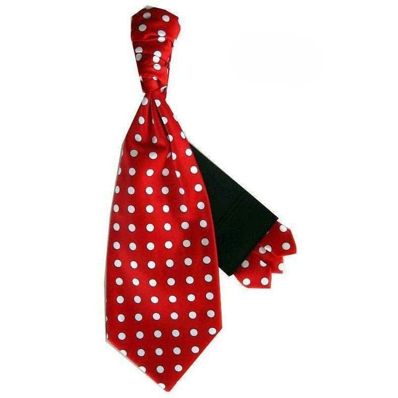 Vittorio Farina Men's Pretied Navy and White Dot Polka Dot Cravat &amp; Pocket Square