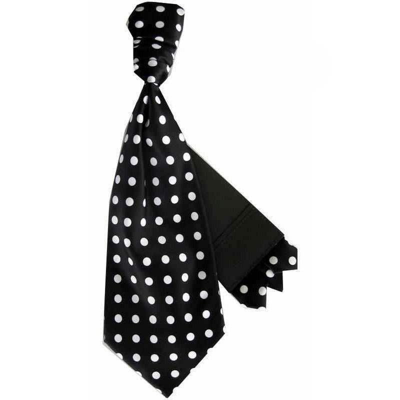 Vittorio Farina Men's Pretied Navy and White Dot Polka Dot Cravat &amp; Pocket Square