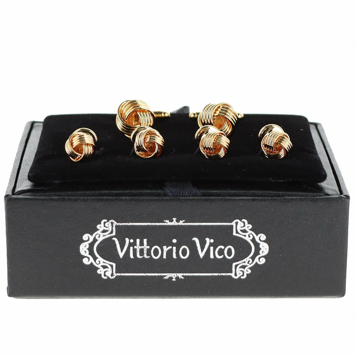 Vittorio Vico Gold Cufflinks &amp; Stud Sets by Classy Cufflinks - fs-105-gold - Classy Cufflinks