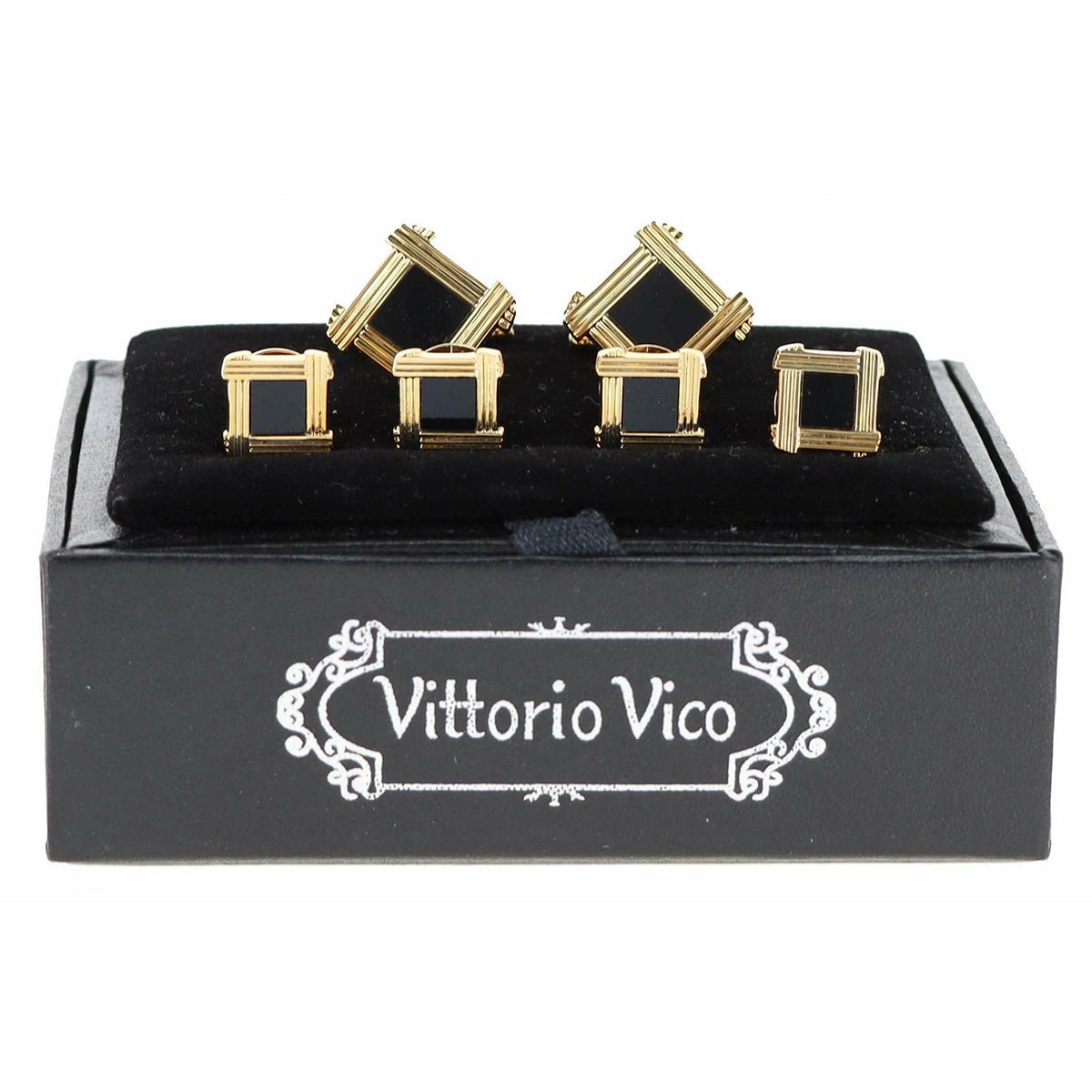Vittorio Vico Gold Cufflinks &amp; Stud Sets by Classy Cufflinks - fs-156-gold - Classy Cufflinks
