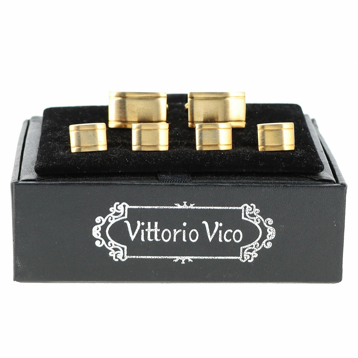 Vittorio Vico Gold Cufflinks &amp; Stud Sets by Classy Cufflinks - fs-157-gold - Classy Cufflinks