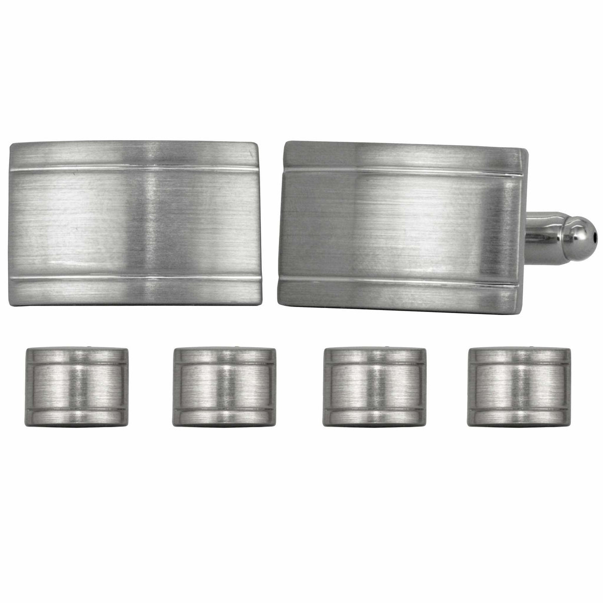 Vittorio Vico Men's Silver Cufflinks &amp; Stud Sets in Gift Box