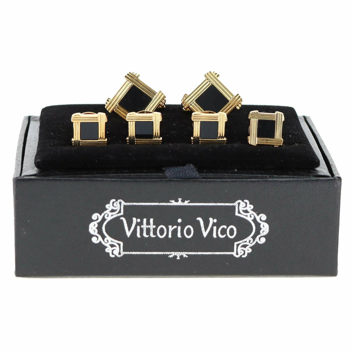 Vittorio Vico Gold Cufflinks &amp; Stud Sets by Classy Cufflinks - fs-20-gold - Classy Cufflinks