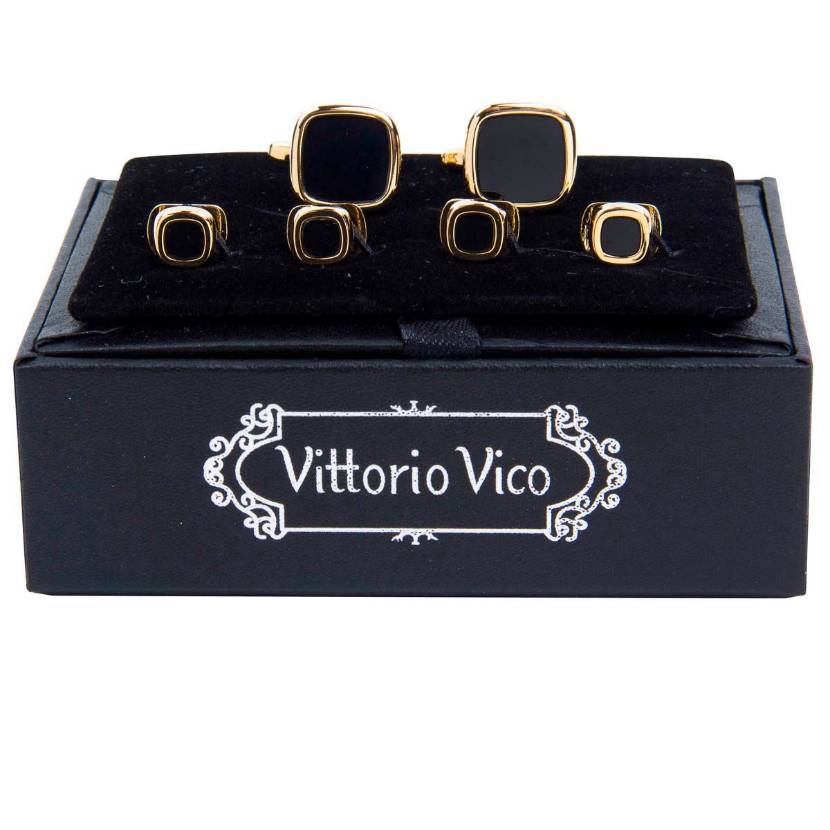 Vittorio Vico Men's Gold Cufflink &amp; Stud Sets in Gift Box