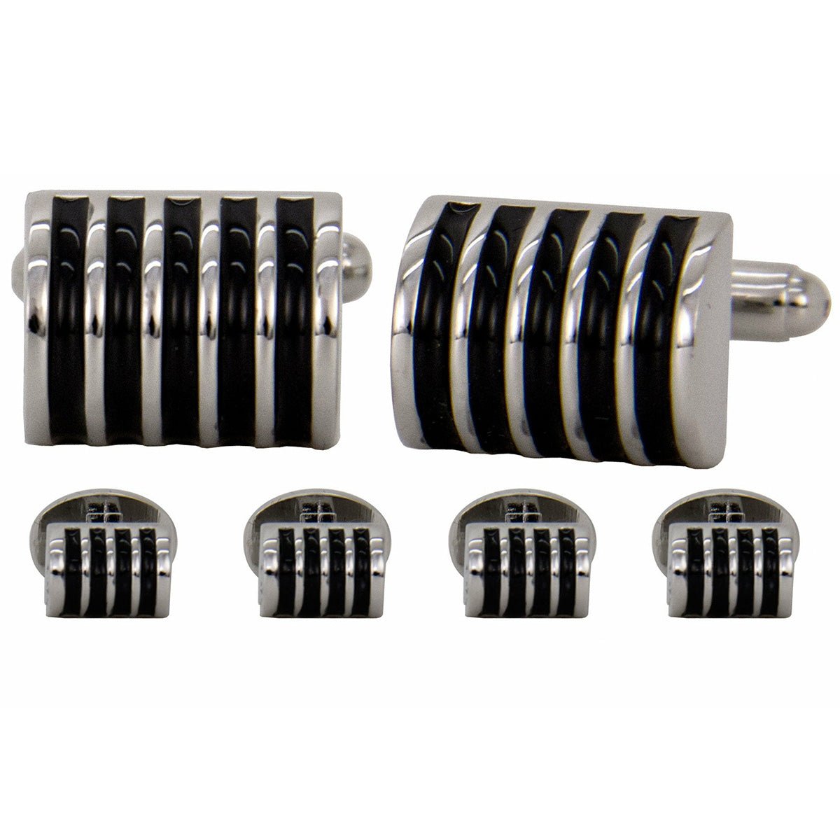 Vittorio Vico Silver Cufflinks &amp; Stud Sets by Classy Cufflinks - fs-20-silver - Classy Cufflinks