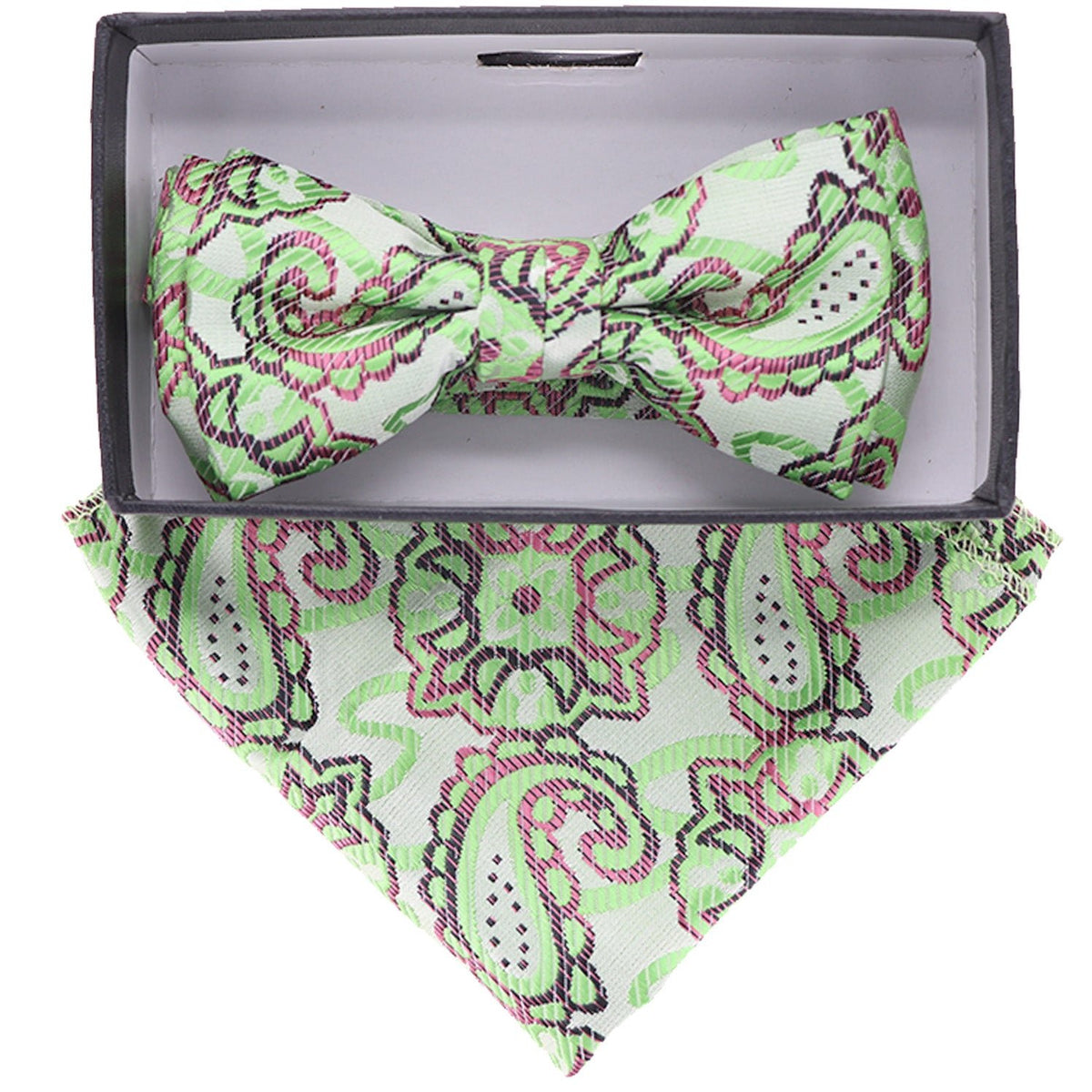 Vittorio Farina Boy's Designer Floral Print Print Bow Tie &amp; Pocket Square by Classy Cufflinks - kbh-039 - Classy Cufflinks
