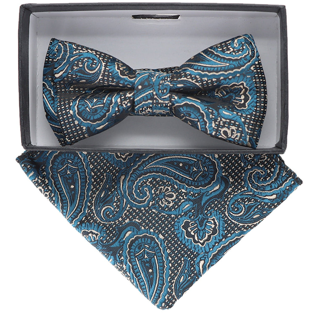 Vittorio Farina Boy's Designer Floral Print Print Bow Tie &amp; Pocket Square by Classy Cufflinks - kbh-050 - Classy Cufflinks