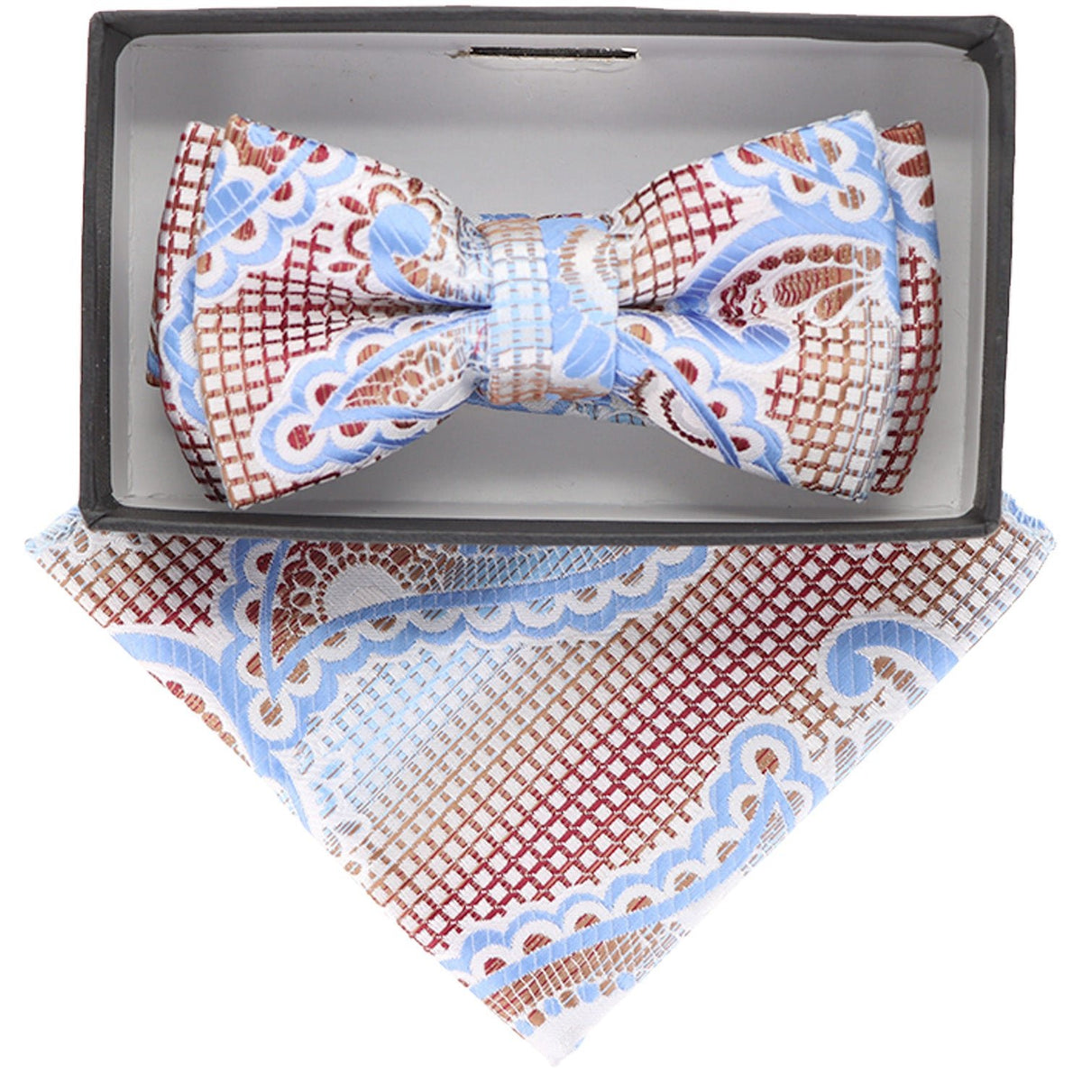 Vittorio Farina Boy's Designer Floral Print Print Bow Tie &amp; Pocket Square by Classy Cufflinks - kbh-065 - Classy Cufflinks