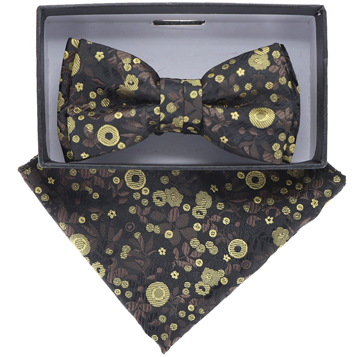 Vittorio Farina Boy's Designer Floral Print Print Bow Tie &amp; Pocket Square by Classy Cufflinks - KBH-067 - Classy Cufflinks