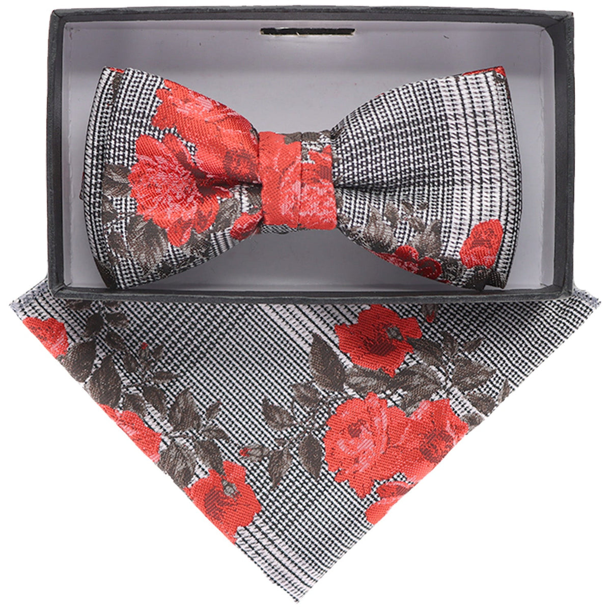 Vittorio Farina Boy's Designer Floral Print Print Bow Tie &amp; Pocket Square by Classy Cufflinks - KBH-073 - Classy Cufflinks