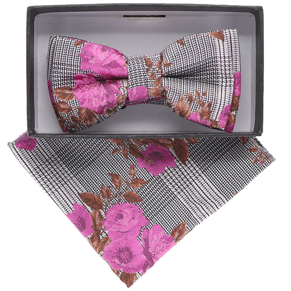 Vittorio Farina Boy's Designer Floral Print Print Bow Tie &amp; Pocket Square by Classy Cufflinks - KBH-075 - Classy Cufflinks