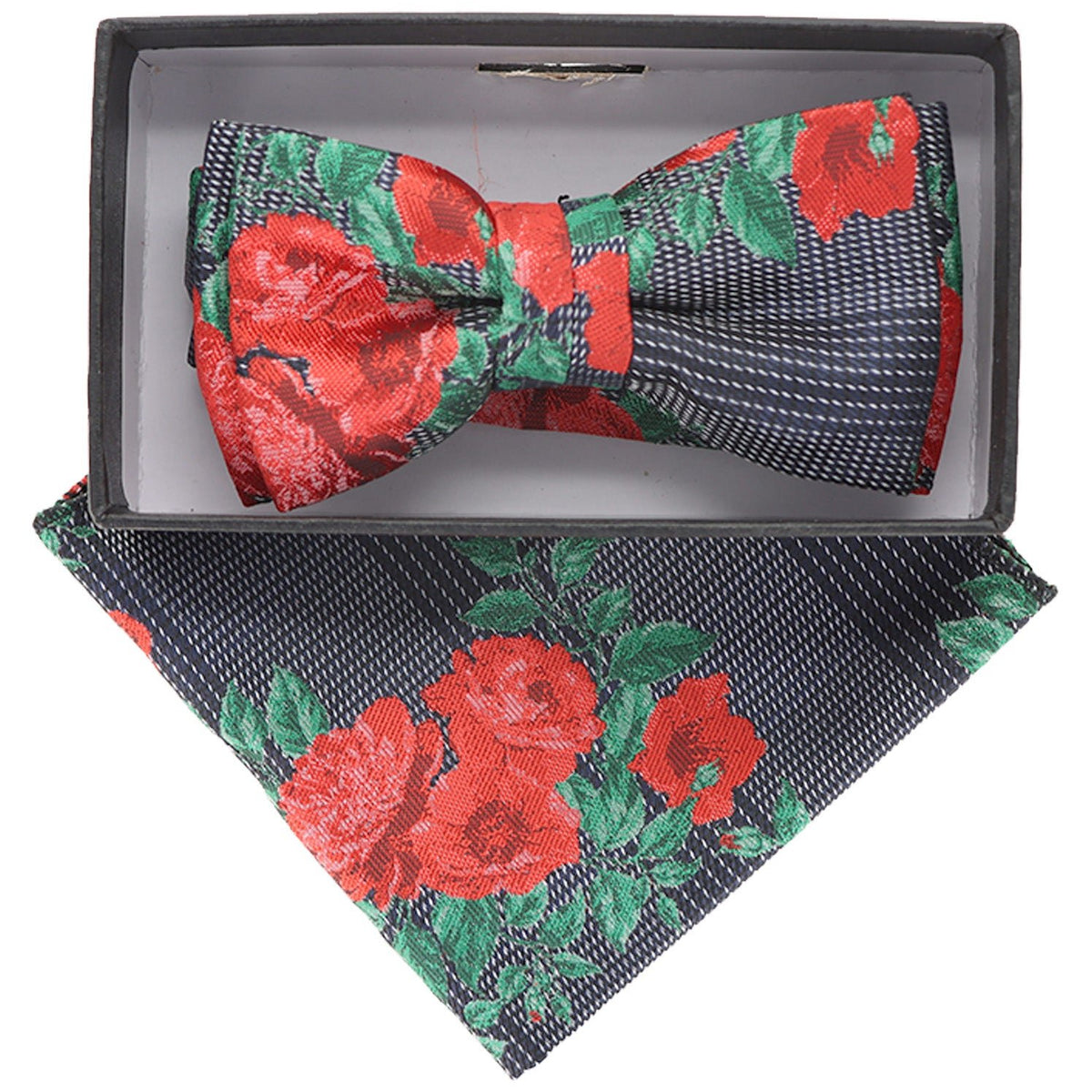 Vittorio Farina Boy's Designer Floral Print Print Bow Tie &amp; Pocket Square by Classy Cufflinks - KBH-079 - Classy Cufflinks