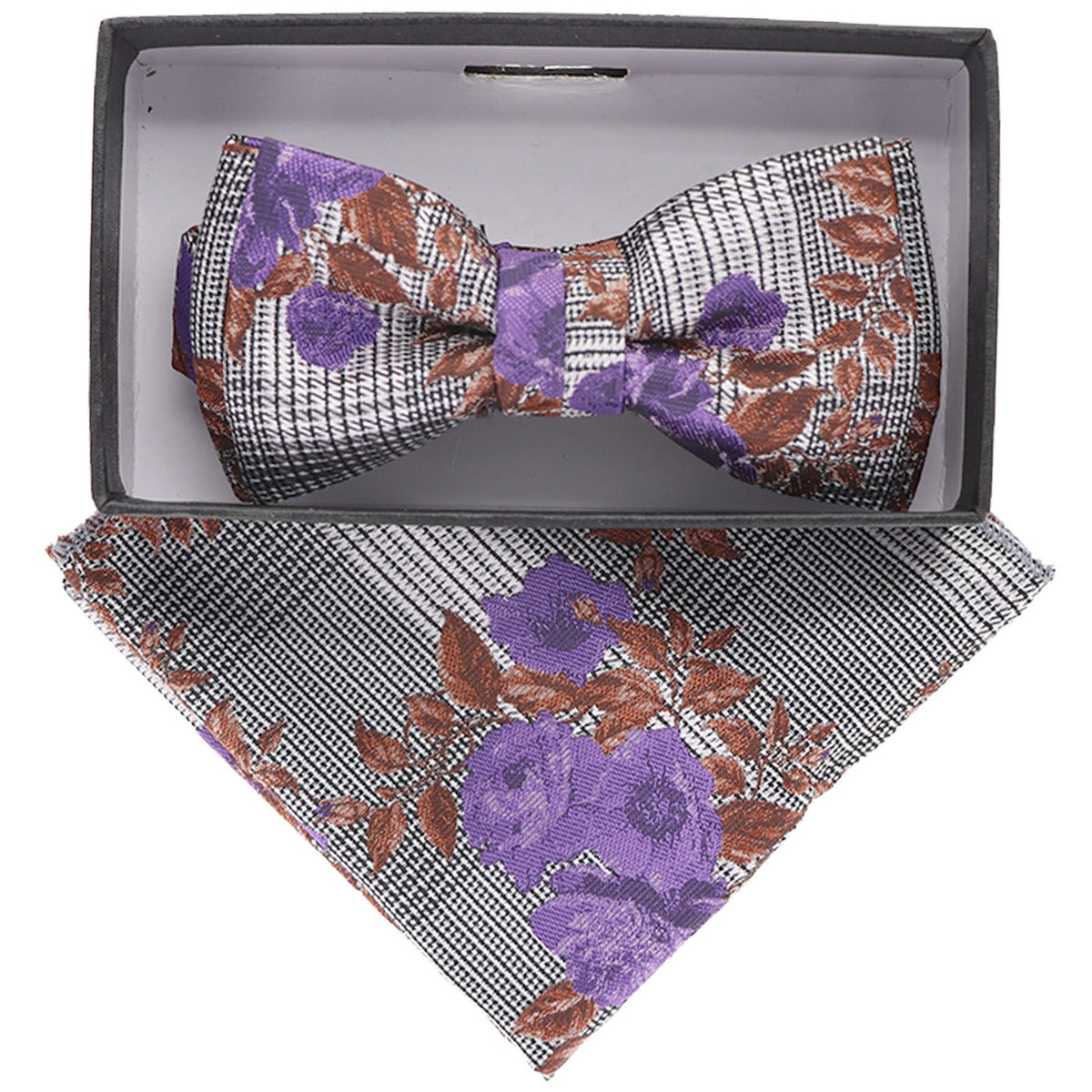 Vittorio Farina Boy's Designer Floral Print Print Bow Tie &amp; Pocket Square by Classy Cufflinks - KBH-080 - Classy Cufflinks