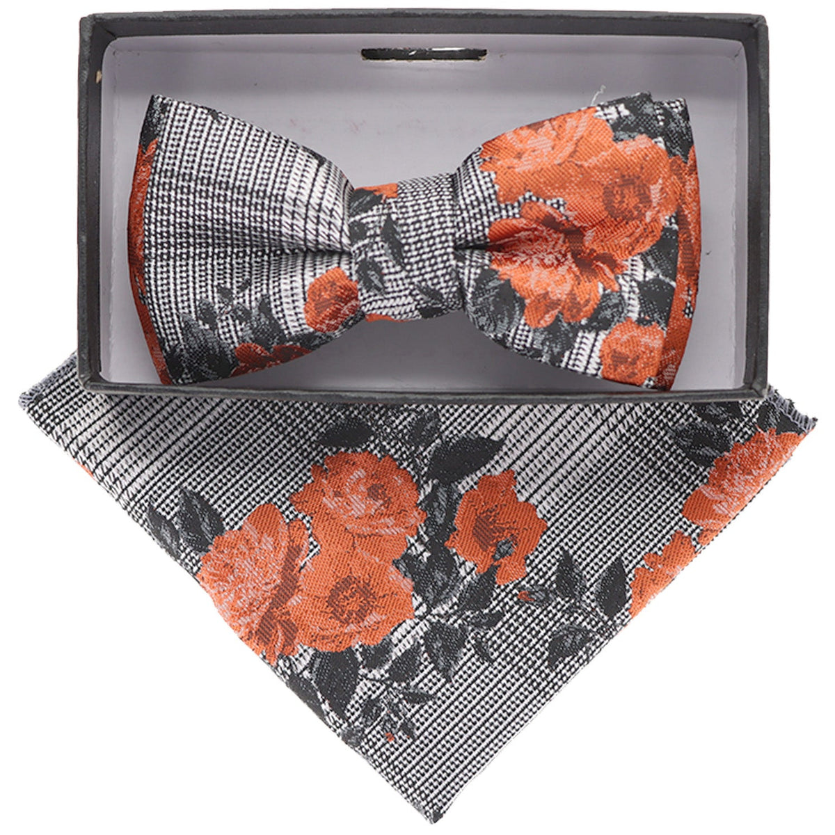 Vittorio Farina Boy's Designer Floral Print Print Bow Tie &amp; Pocket Square by Classy Cufflinks - KBH-081 - Classy Cufflinks