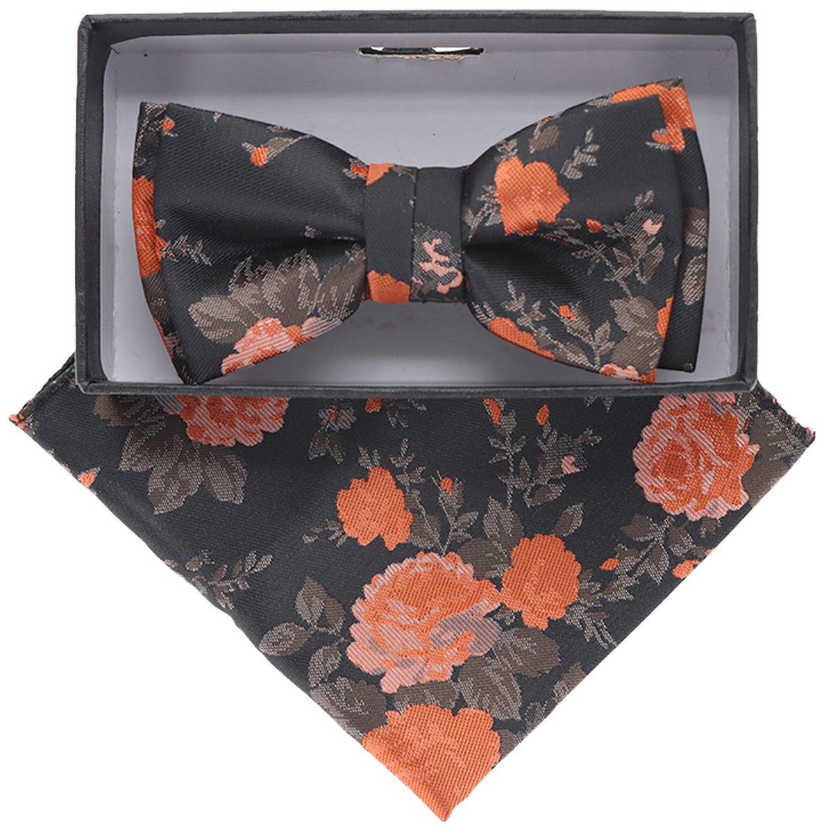Vittorio Farina Boy's Designer Floral Print Print Bow Tie &amp; Pocket Square by Classy Cufflinks - KBH-082 - Classy Cufflinks