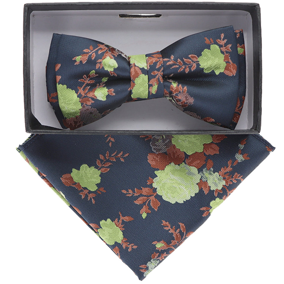 Vittorio Farina Boy's Designer Floral Print Print Bow Tie &amp; Pocket Square by Classy Cufflinks - KBH-083 - Classy Cufflinks