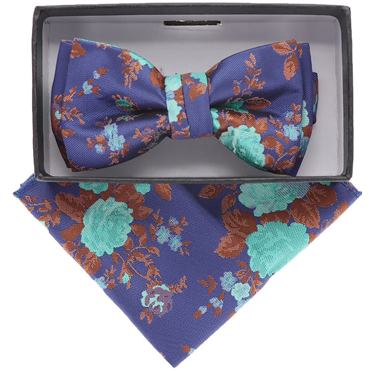 Vittorio Farina Boy's Designer Floral Print Print Bow Tie &amp; Pocket Square by Classy Cufflinks - KBH-084 - Classy Cufflinks