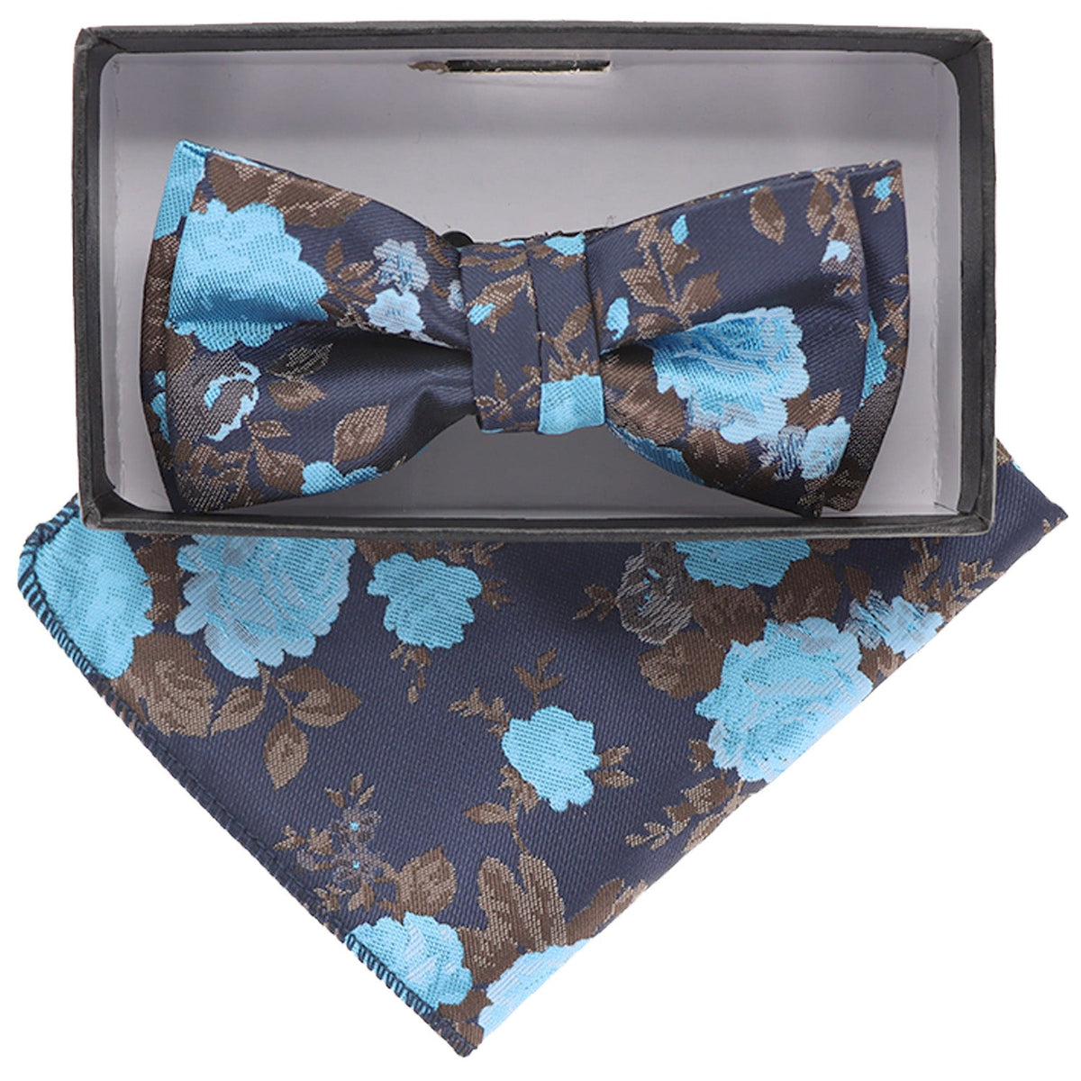 Vittorio Farina Boy's Designer Floral Print Print Bow Tie &amp; Pocket Square by Classy Cufflinks - KBH-085 - Classy Cufflinks