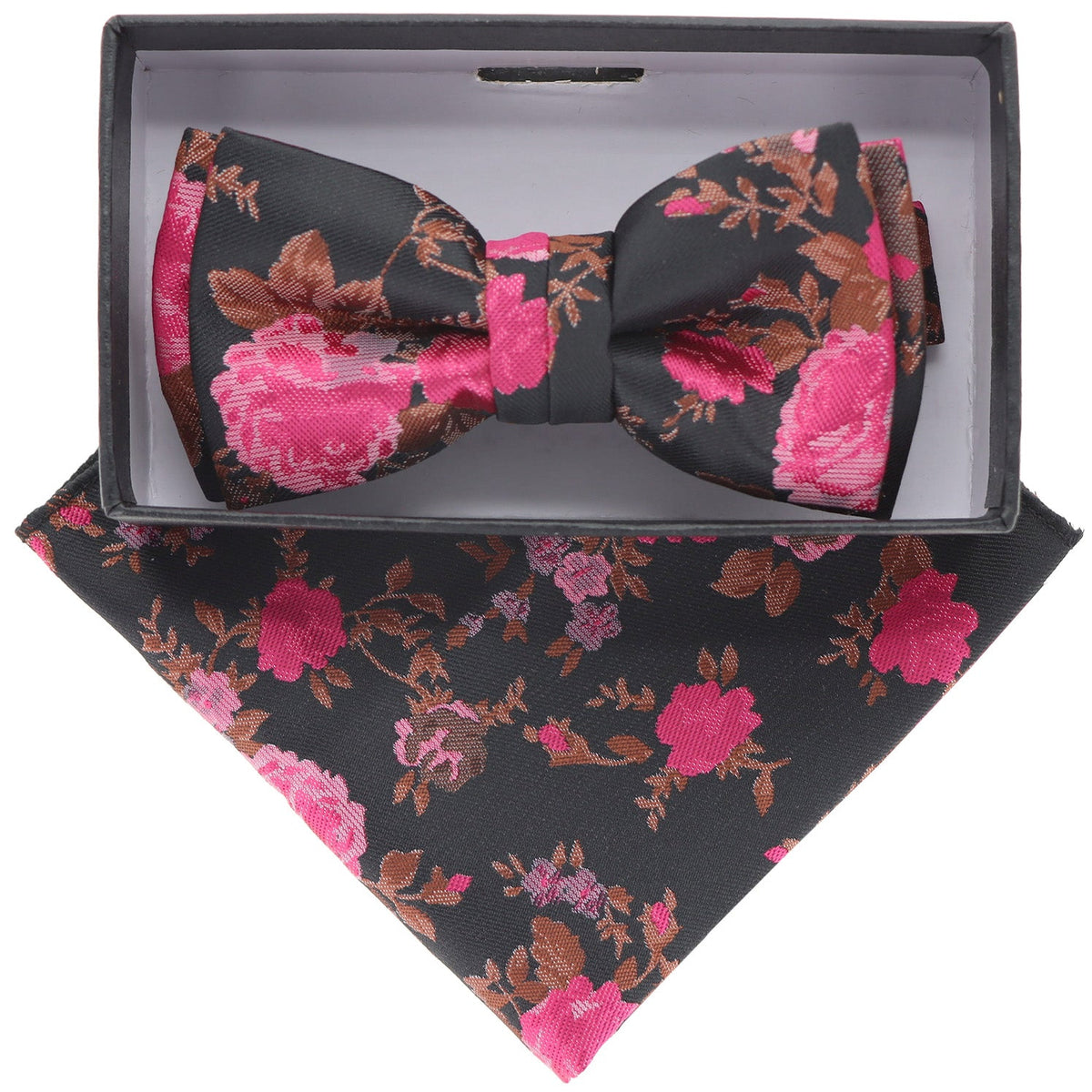Vittorio Farina Boy's Designer Floral Print Print Bow Tie &amp; Pocket Square by Classy Cufflinks - KBH-088 - Classy Cufflinks