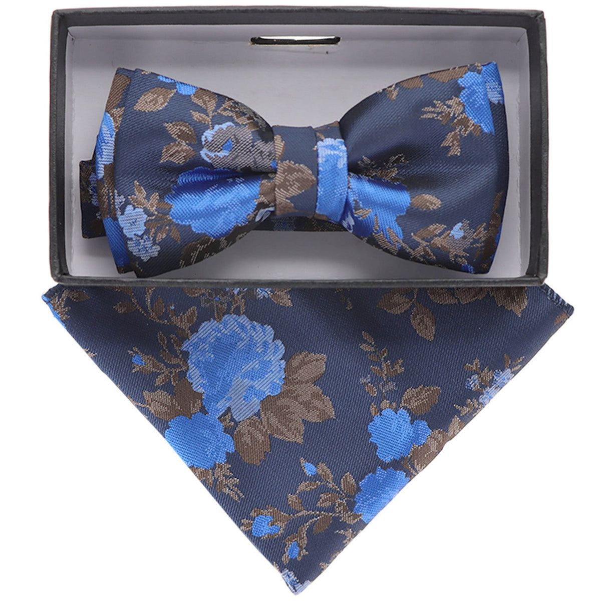 Vittorio Farina Boy's Designer Floral Print Print Bow Tie &amp; Pocket Square by Classy Cufflinks - KBH-089 - Classy Cufflinks