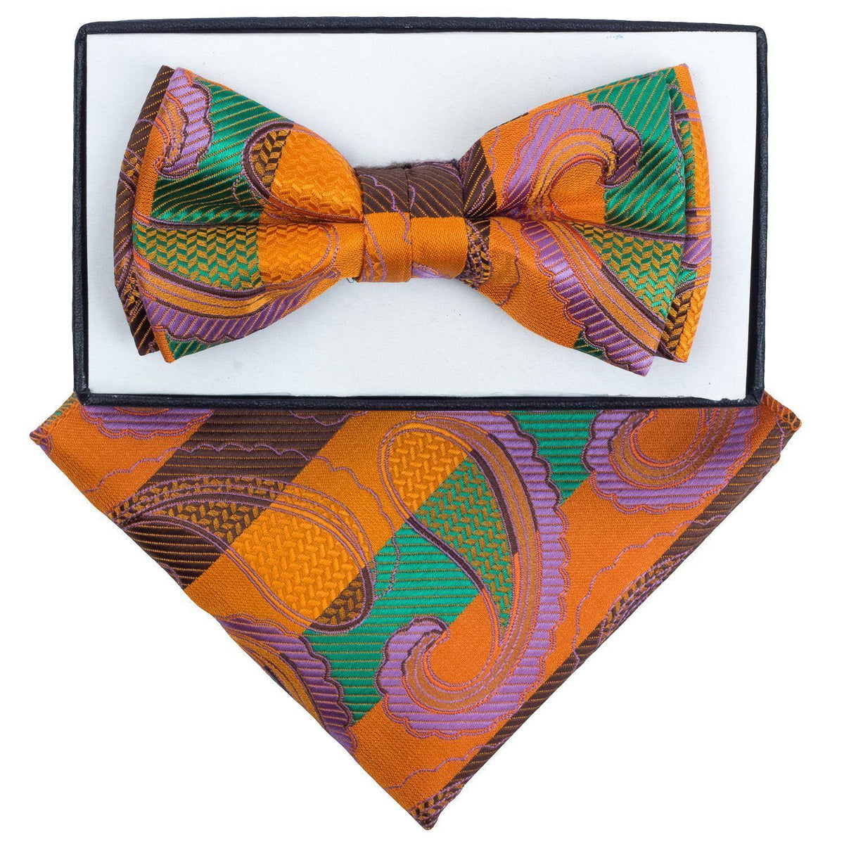 Vittorio Farina Boy's Designer Floral Print Print Bow Tie &amp; Pocket Square by Classy Cufflinks - KBH-1007 - Classy Cufflinks