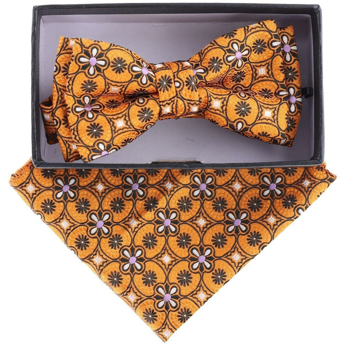 Vittorio Farina Boy's Designer Floral Print Print Bow Tie &amp; Pocket Square by Classy Cufflinks - KBH-21004 - Classy Cufflinks