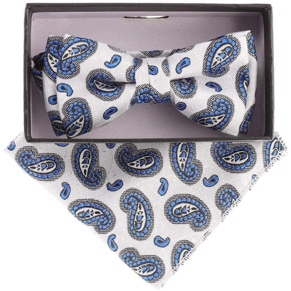 Vittorio Farina Boy's Designer Floral Print Print Bow Tie &amp; Pocket Square by Classy Cufflinks - KBH-21005 - Classy Cufflinks