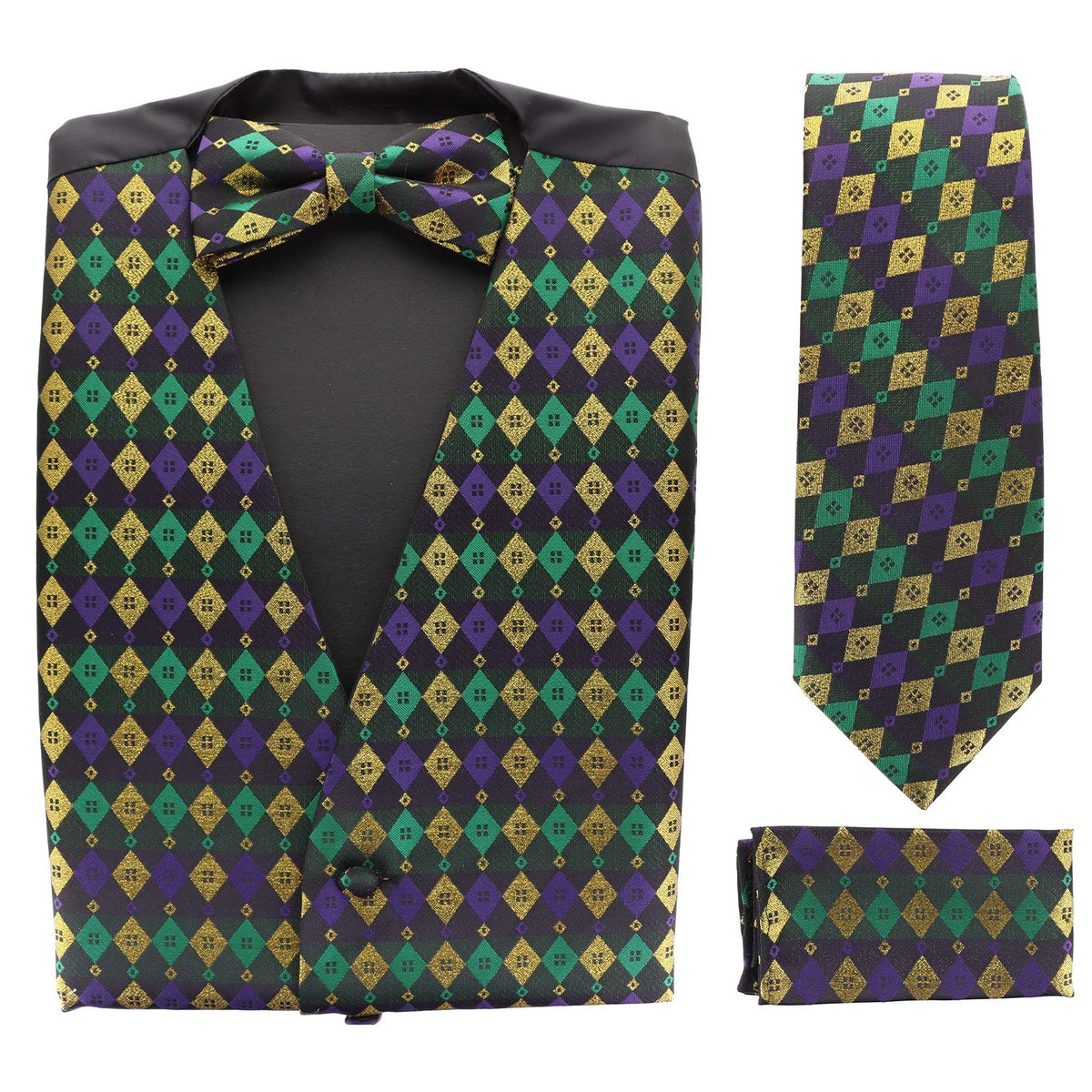 Vittorio Farina Mardi Gras FULL Vest Set by Classy Cufflinks - MARDI2-S - Classy Cufflinks