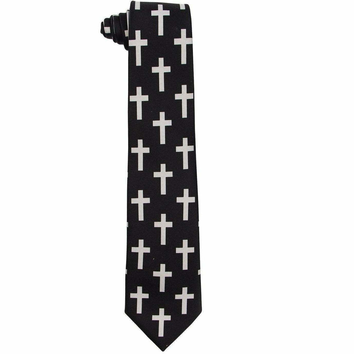 Vittorio Farina Men's Religious Satin Necktie &amp; Pocket Square
