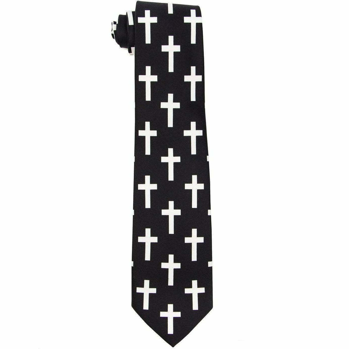 Vittorio Farina Men's Religious Satin Necktie &amp; Pocket Square