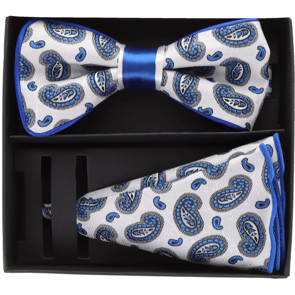 Vittorio Farina LIMITED EDITION Piping Bow Tie &amp; Round Pocket Square by Classy Cufflinks