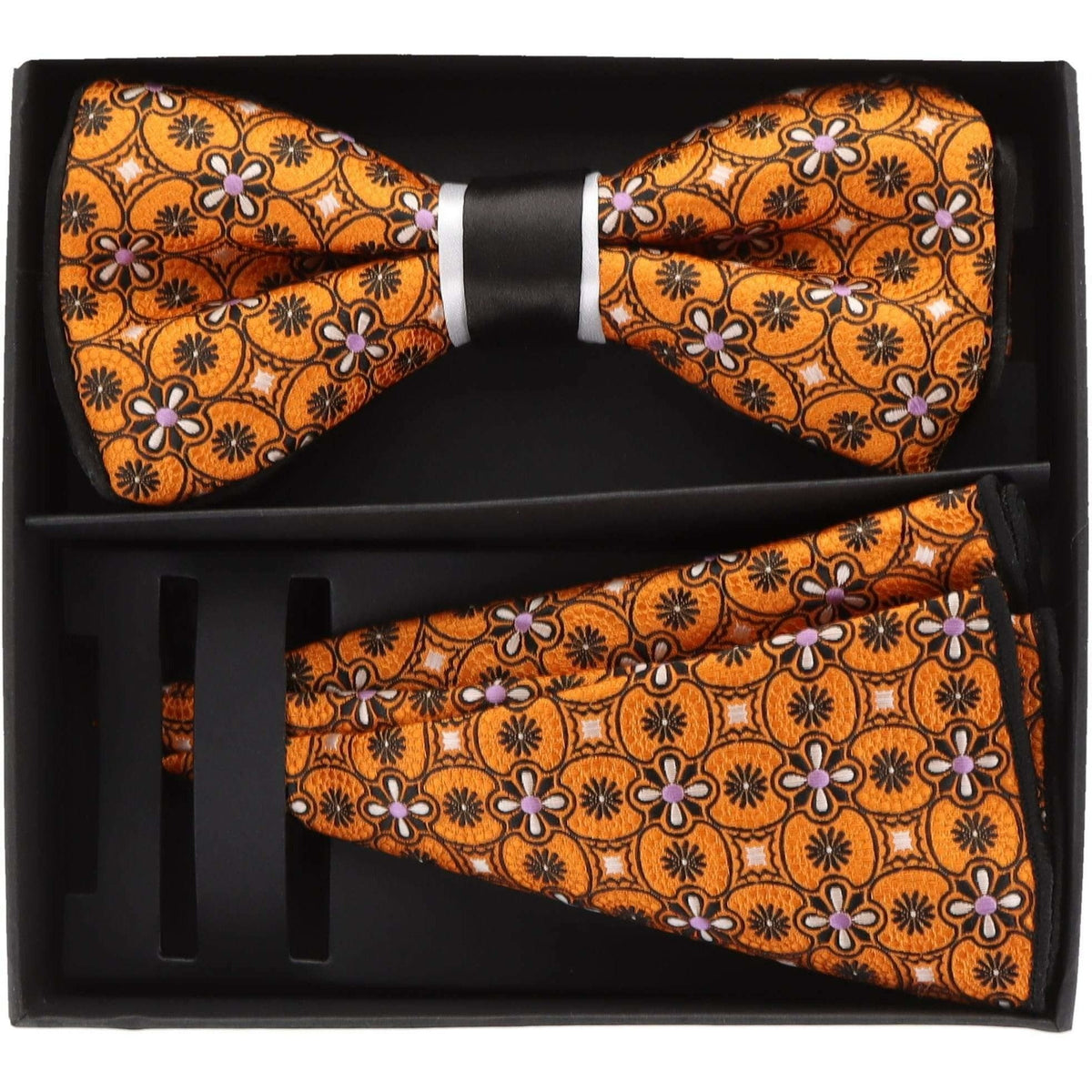 Vittorio Farina LIMITED EDITION Piping Bow Tie &amp; Round Pocket Square by Classy Cufflinks