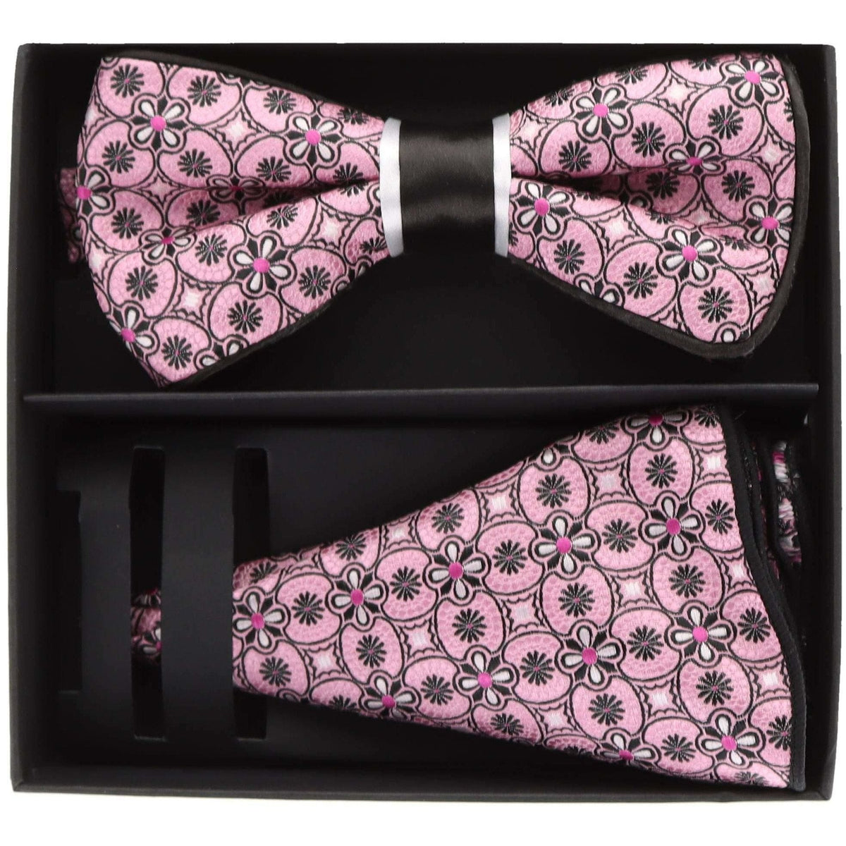 Vittorio Farina LIMITED EDITION Piping Bow Tie &amp; Round Pocket Square by Classy Cufflinks