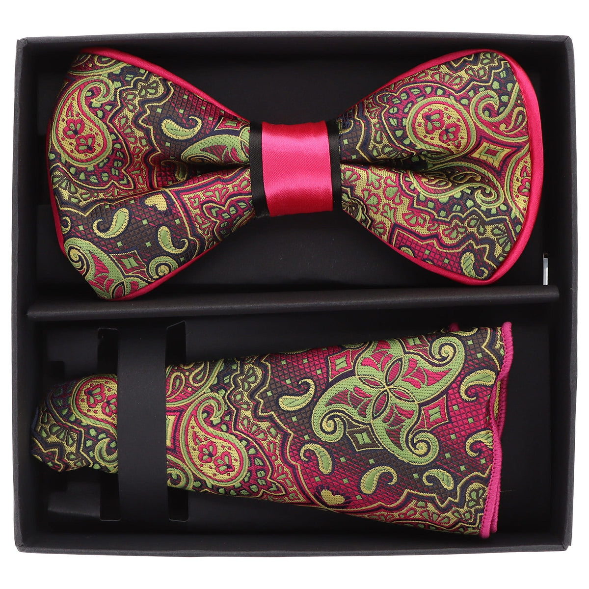 Vittorio Farina LIMITED EDITION Piping Bow Tie &amp; Round Pocket Square by Classy Cufflinks - pbh-21007 - Classy Cufflinks