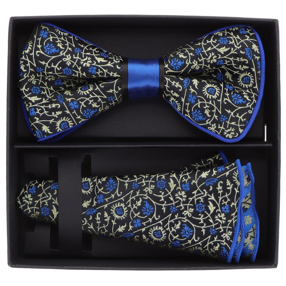 Vittorio Farina LIMITED EDITION Piping Bow Tie &amp; Round Pocket Square by Classy Cufflinks - pbh-21009 - Classy Cufflinks