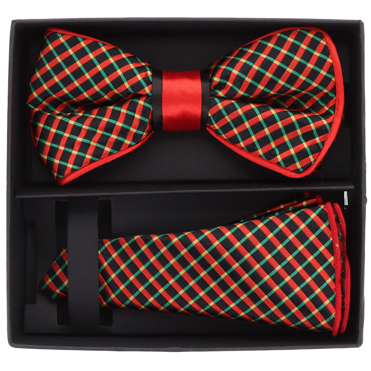Vittorio Farina LIMITED EDITION Piping Bow Tie &amp; Round Pocket Square by Classy Cufflinks - pbh-21012 - Classy Cufflinks