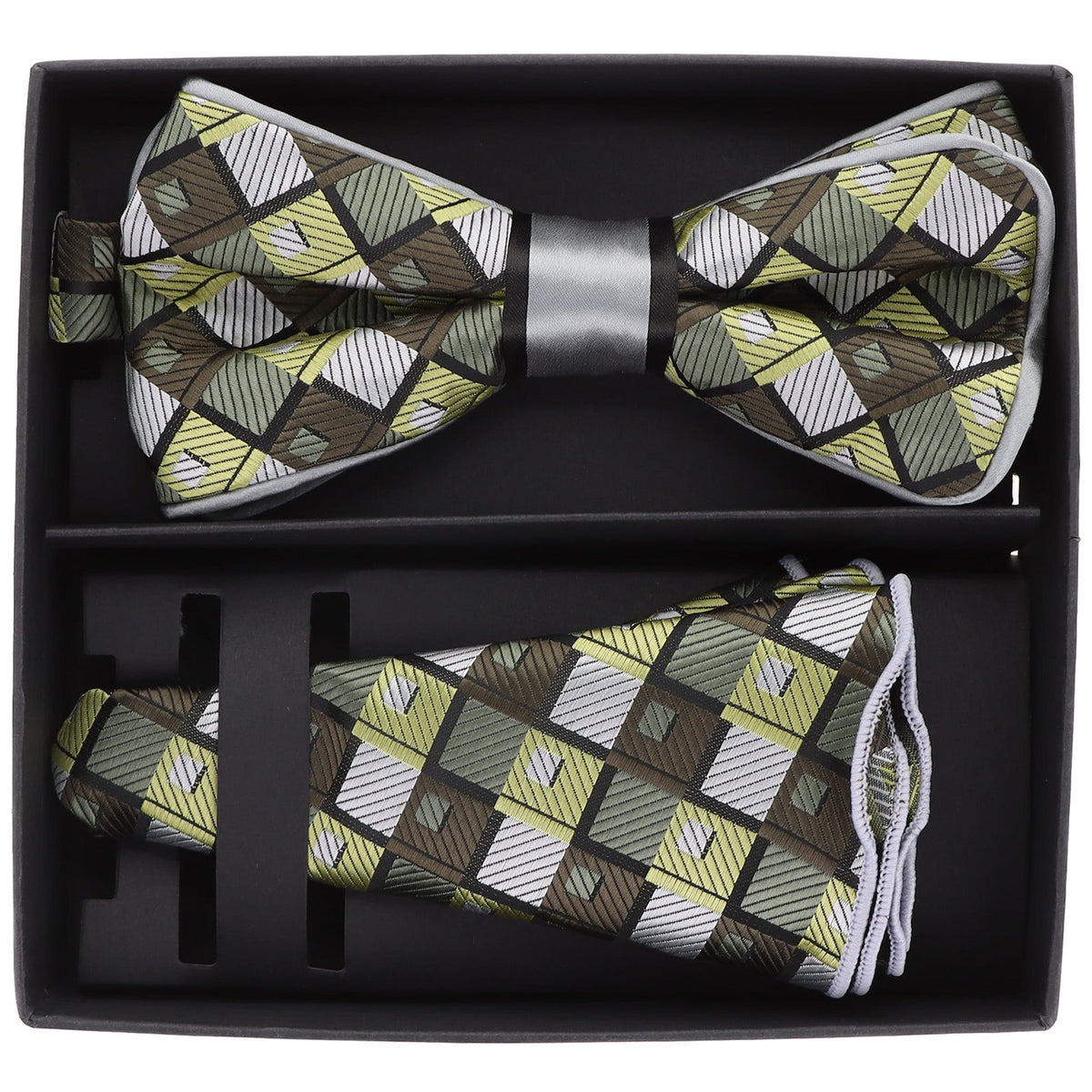 Vittorio Farina LIMITED EDITION Piping Bow Tie &amp; Round Pocket Square by Classy Cufflinks - pbh-21016 - Classy Cufflinks
