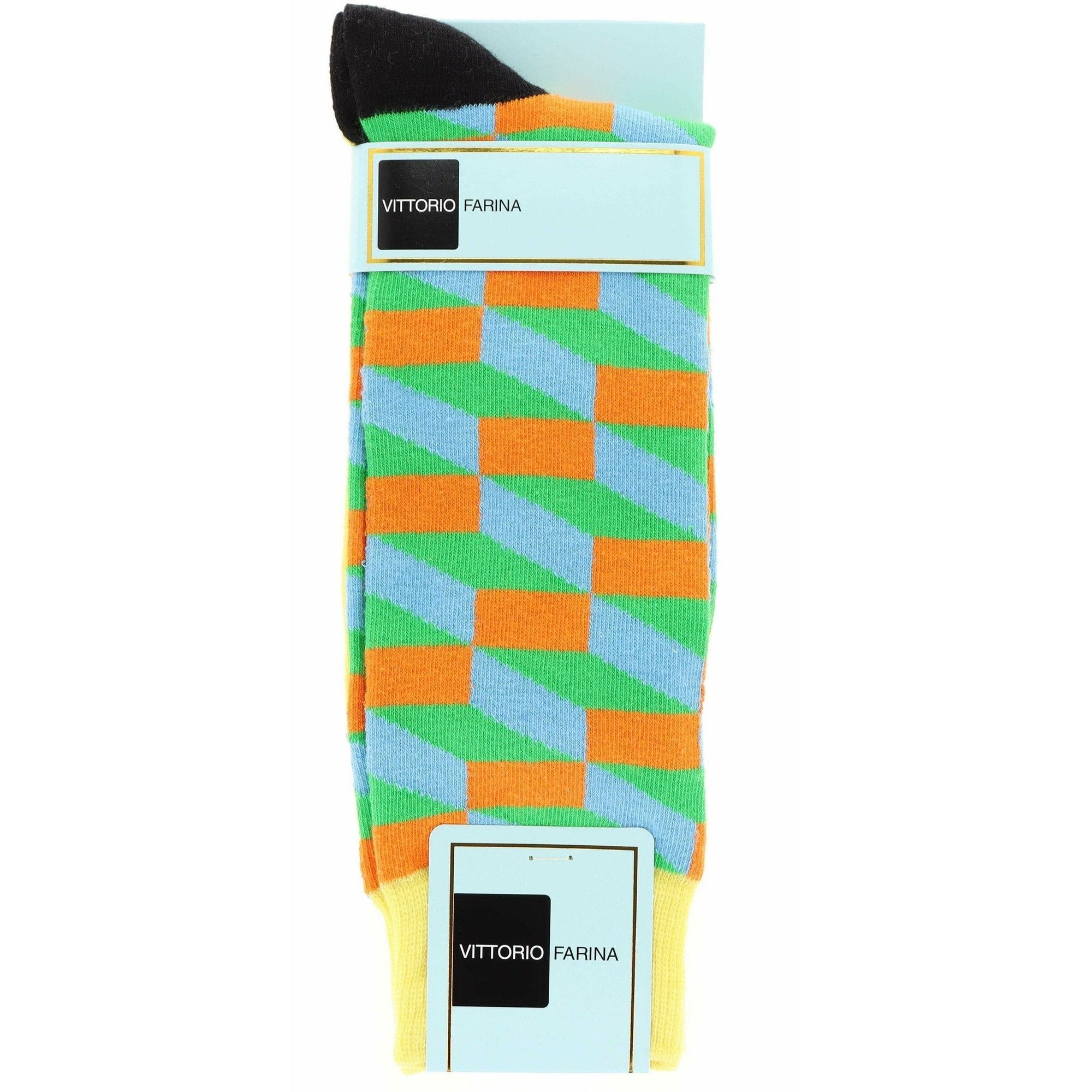 Vittorio Farina Men's Colorful Checker Socks by Classy Cufflinks