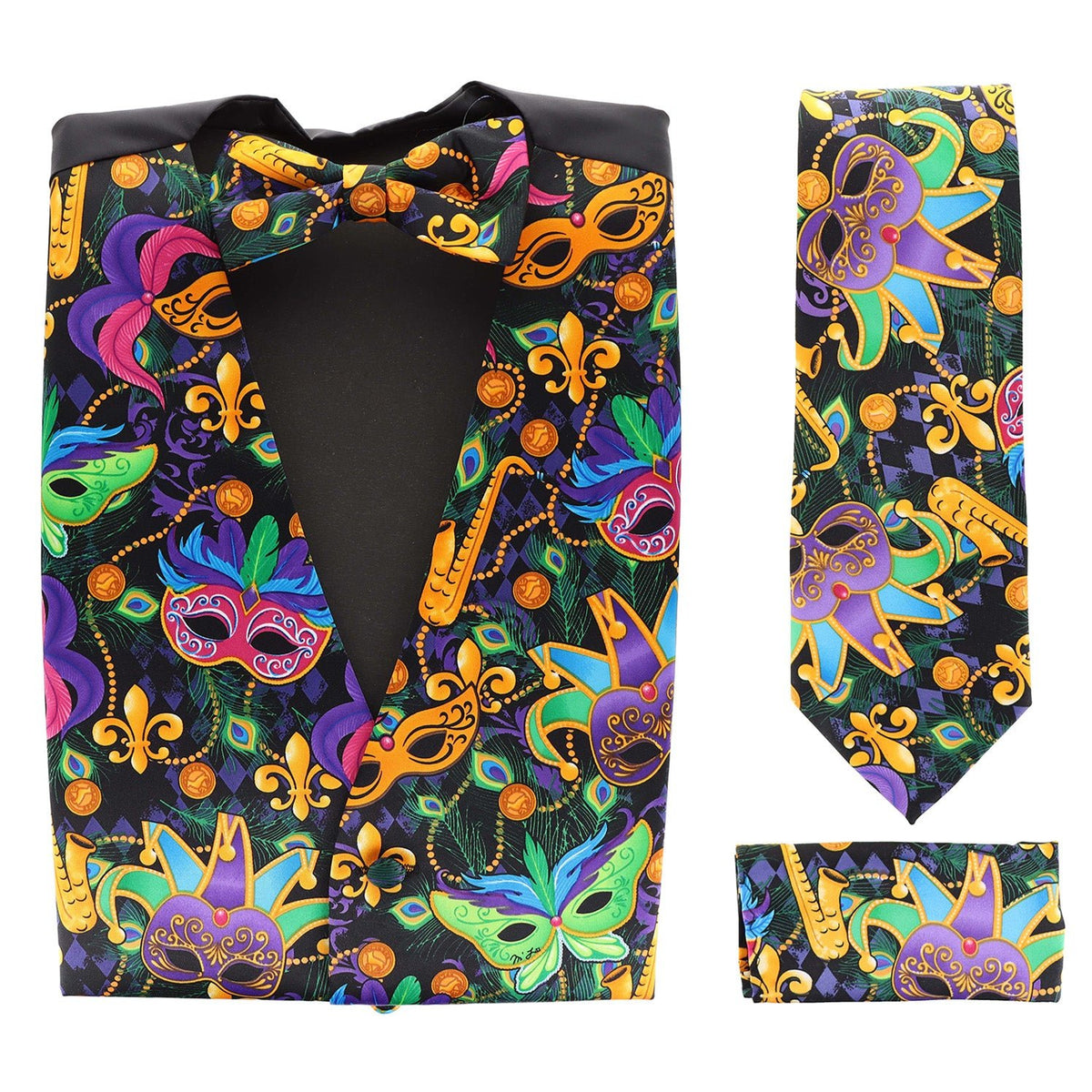 Vittorio Farina Mardi Gras FULL Vest Set by Classy Cufflinks - VEST-MARDIGRAS1-S - Classy Cufflinks