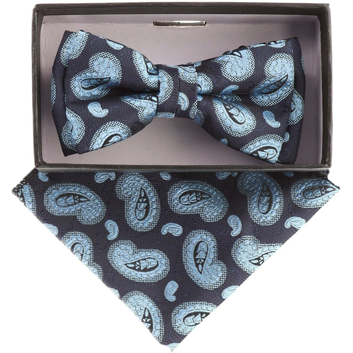 Vittorio Farina Boy's Designer Floral Print Print Bow Tie &amp; Pocket Square by Classy Cufflinks